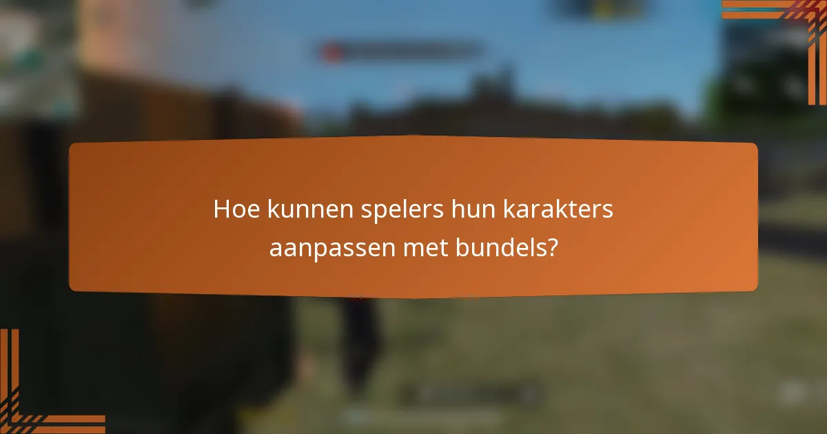 Hoe kunnen spelers hun karakters aanpassen met bundels?